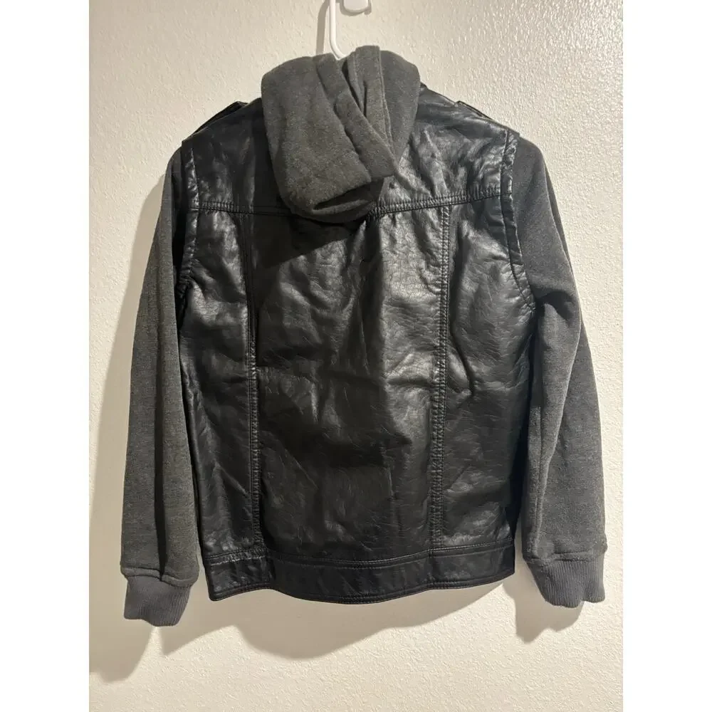 Route 66 Black Jacket With Hood Size 10/12 With 8 Pockets Boys Jacket